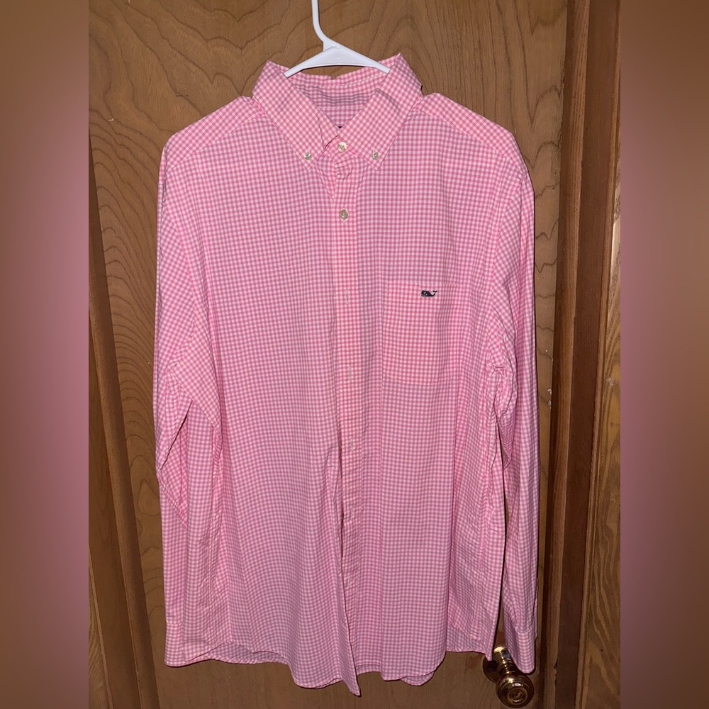 Vineyard Vines Pink Gingham Button Down Shirt
